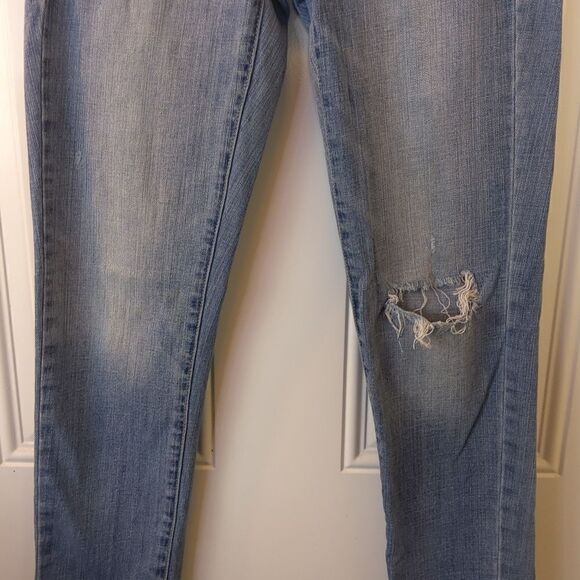 American Eaglel button front blue distressed stretch boy Jean  jeans - Picture 2 of 15